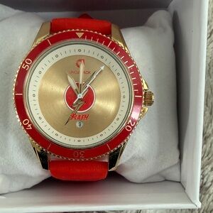 DC Comics Red and Gold Logo Flash Watch
